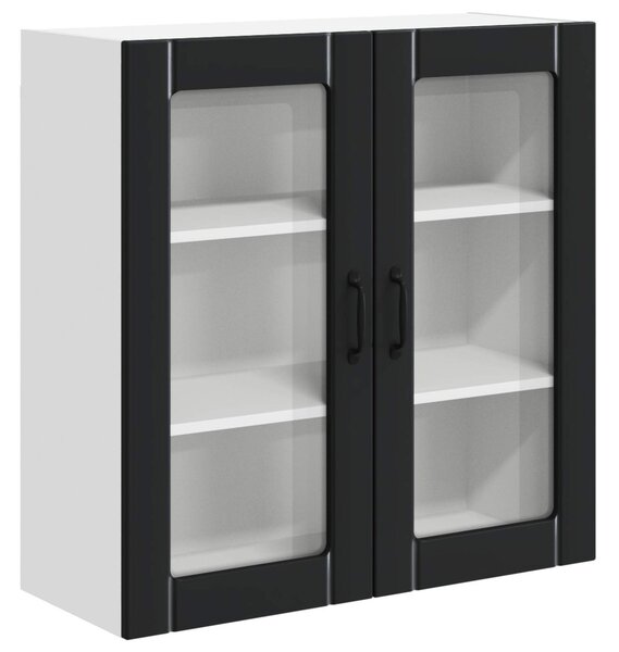 Fali üveges szekrény LUCCA Fekete 80 x 31 x 80 cm Szerelt Fa