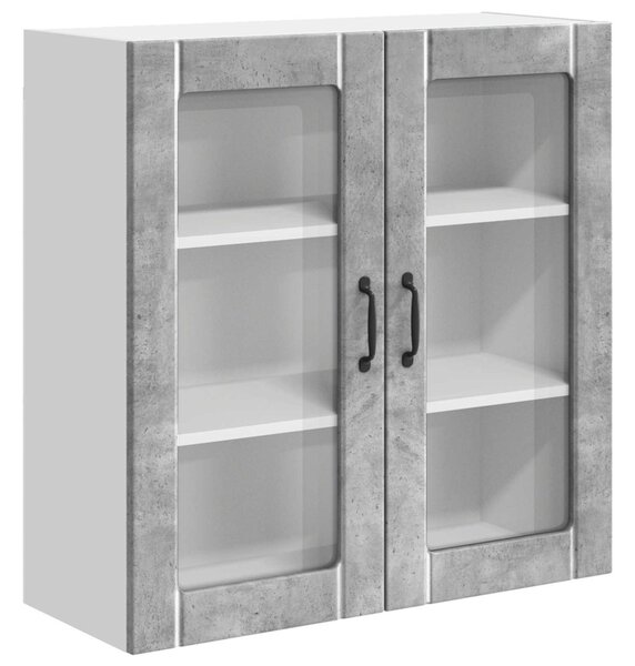 Fali üveges szekrény LUCCA Betonszürke 80 x 31 x 80 cm