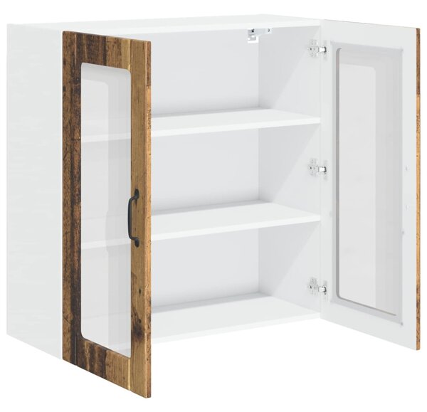 Fali üveges szekrény LUCCA Antik Fa 80 x 31 x 80 cm Szerelt Fa