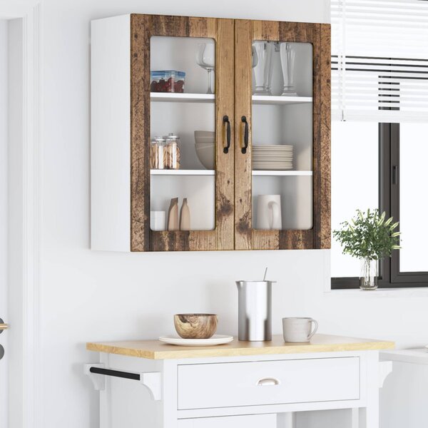 Fali üveges szekrény LUCCA Antik Fa 80 x 31 x 80 cm Szerelt Fa