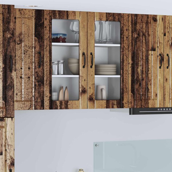 Fali üveges szekrény LUCCA Antik Fa 80 x 31 x 80 cm Szerelt Fa
