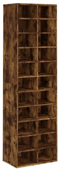 Füstös tölgy színű szerelt fa cipősszekrény 54 x 34 x 183 cm