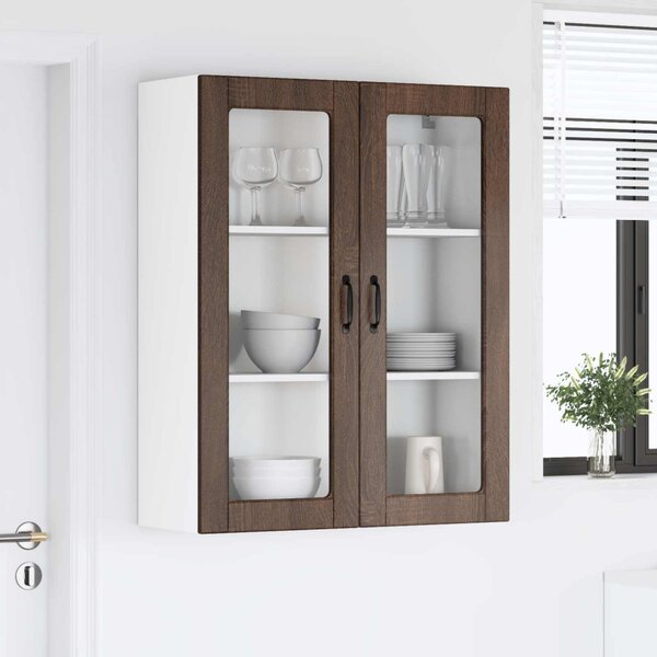 Fali üveges szekrény LUCCA Barna Tölgy 80 x 31 x 100 cm