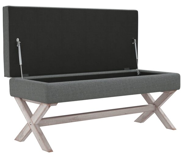 Sötétszürke szövet tárolóülőke 110 x 45 x 49 cm