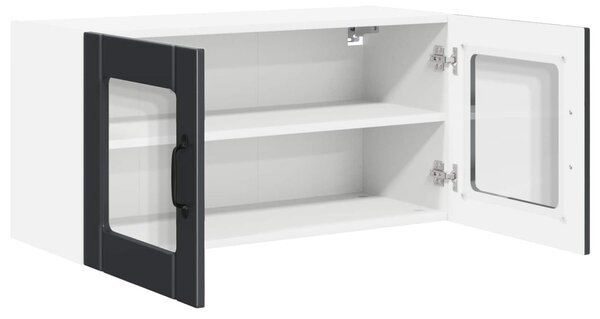 Fali üveg szekrény PORTO Fekete 80 x 31 x 40 cm Faanyag