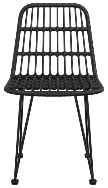 2 db fekete polietilén rattan kerti szék 48 x 62 x 84 cm