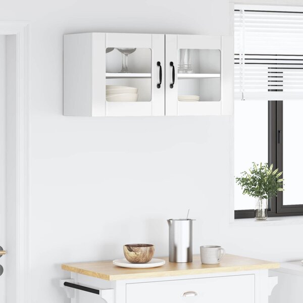 Fali üveges szekrény PORTO Magas Fényű Fehér 80 x 31 x 40 cm