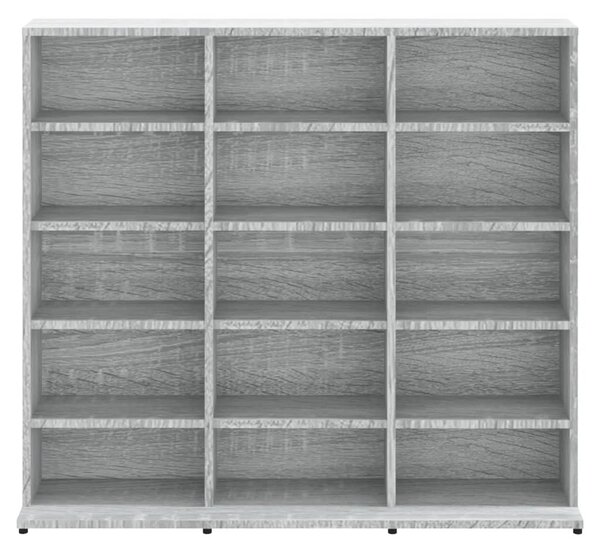 Szürke sonoma színű szerelt fa CD-szekrény 100 x 23 x 89,5 cm