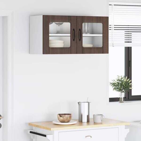 Fali üveges szekrény PORTO Barna Tölgy 80 x 31 x 40 cm Faanyag