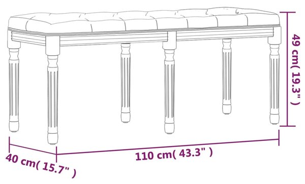Sötétszürke szövetpad 110x40x49 cm