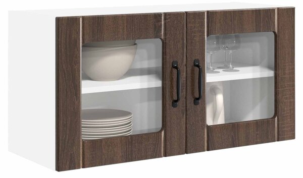 Fali üveges szekrény PORTO Barna Tölgy 80 x 31 x 40 cm Faanyag