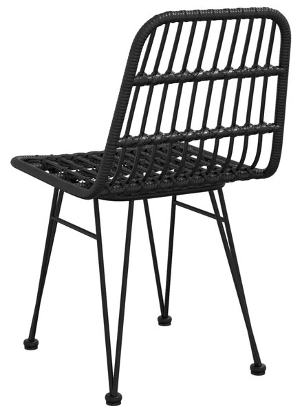 2 db fekete polietilén rattan kerti szék 48 x 62 x 84 cm