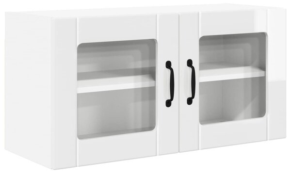 Fali üveges szekrény PORTO Magas Fényű Fehér 80 x 31 x 40 cm