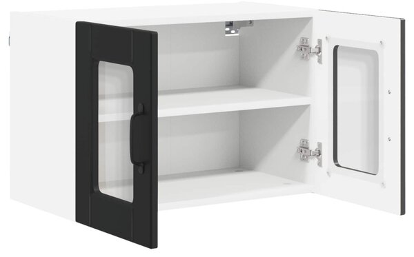 Fali üveges szekrény PORTO 2 pcs Fekete 60 x 31 x 40 cm Faanyag