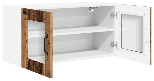 Fali üveges szekrény PORTO Öreg fa 80 x 31 x 40 cm Faanyag