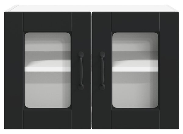 Fali üveges szekrény PORTO 2 pcs Fekete 60 x 31 x 40 cm Faanyag