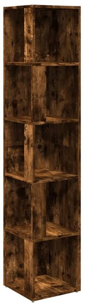 Füstös tölgy színű szerelt fa sarokszekrény 33x33x164,5 cm