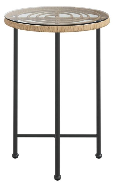 Edzett üveg és acél étkezőasztal Ø55 cm