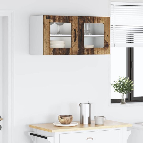 Fali üveges szekrény PORTO Öreg fa 80 x 31 x 40 cm Faanyag