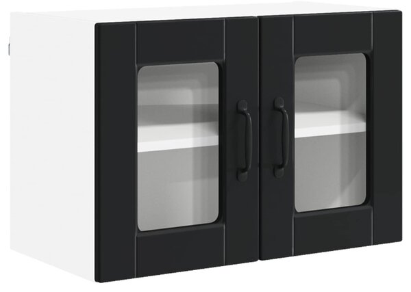 Fali üveges szekrény PORTO 2 pcs Fekete 60 x 31 x 40 cm Faanyag