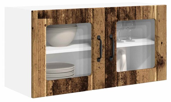 Fali üveges szekrény PORTO Öreg fa 80 x 31 x 40 cm Faanyag