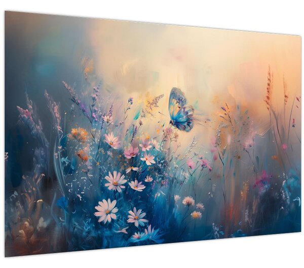 Kép - Rét pillangóval (90x60 cm)