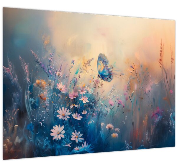 Kép - Rét pillangóval (70x50 cm)