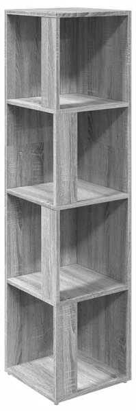 Szürke sonoma színű szerelt fa sarokszekrény 33 x 33 x 132 cm