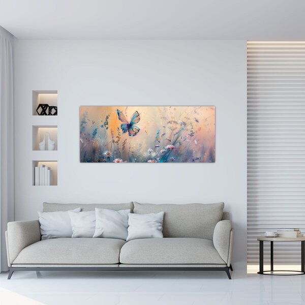 Kép - Rét pillangóval II (120x50 cm)