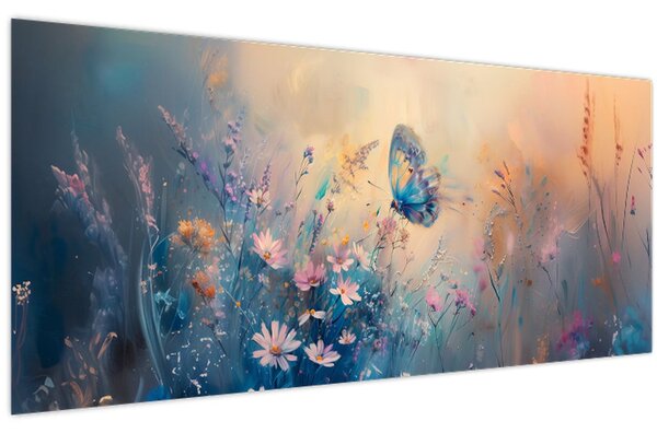 Kép - Rét pillangóval (120x50 cm)