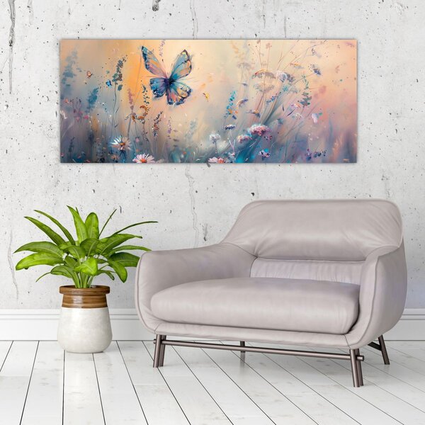 Kép - Rét pillangóval II (120x50 cm)