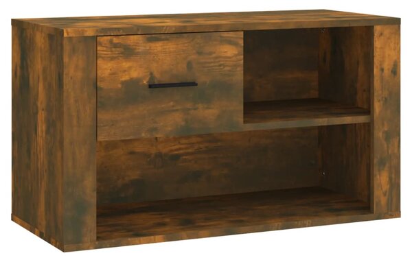 Füstös tölgy színű szerelt fa cipősszekrény 80x35x45 cm