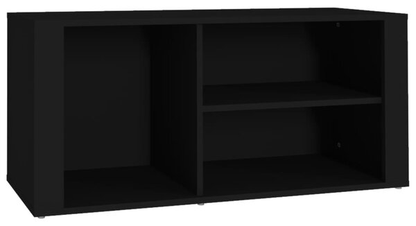 Fekete szerelt fa cipősszekrény 100x35x45 cm