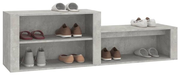 Betonszürke szerelt fa cipőszekrény 150x35x45 cm