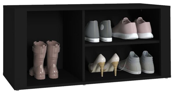 Fekete szerelt fa cipősszekrény 100x35x45 cm