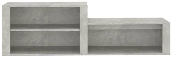 Betonszürke szerelt fa cipőszekrény 150x35x45 cm