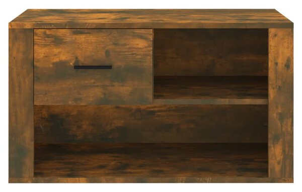 Füstös tölgy színű szerelt fa cipősszekrény 80x35x45 cm