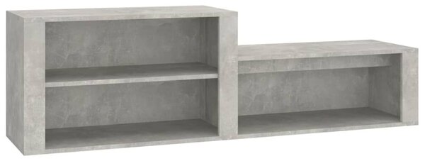Betonszürke szerelt fa cipőszekrény 150x35x45 cm