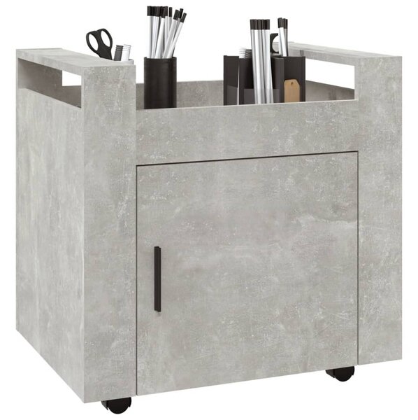 Betonszürke szerelt fa asztal-kocsi 60 x 45 x 60 cm