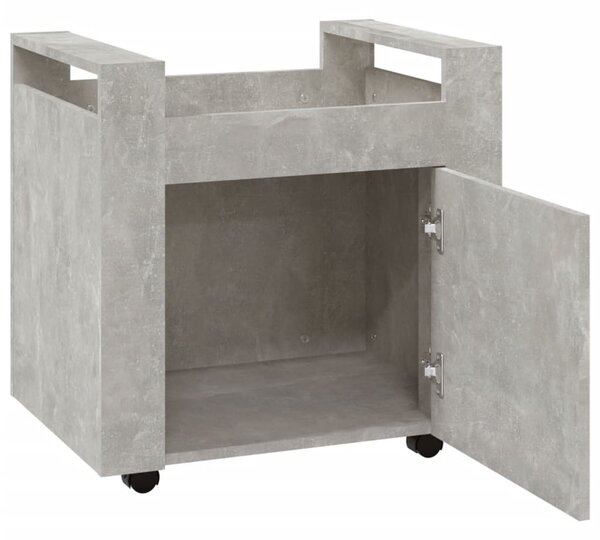 Betonszürke szerelt fa asztal-kocsi 60 x 45 x 60 cm