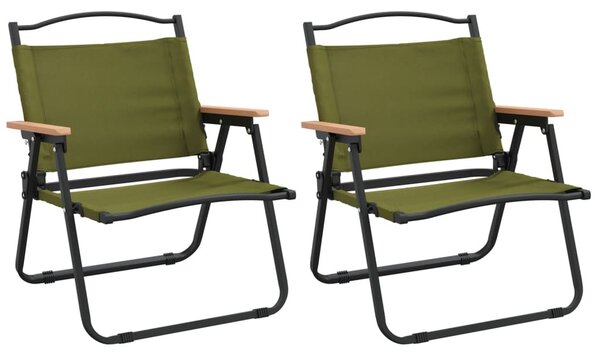 2 db zöld oxford szövet camping szék 54 x 43 x 59 cm