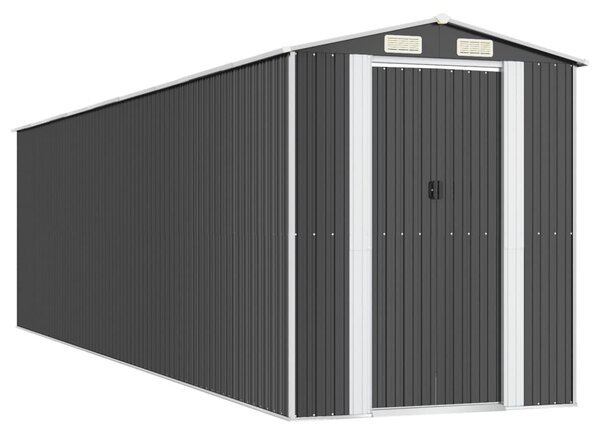 Antracitszürke horganyzott acél kerti fészer 192 x 772 x 223 cm