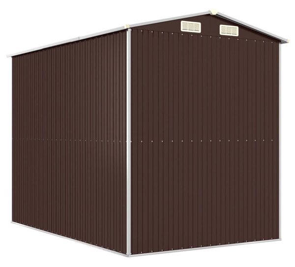 Sötétbarna horganyzott acél kerti fészer 192 x 274 x 223 cm