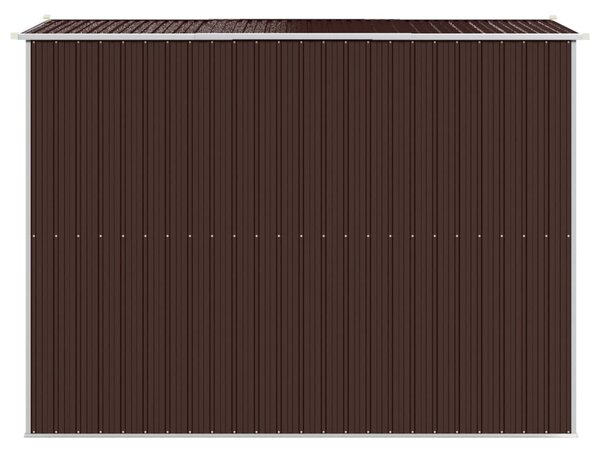 Sötétbarna horganyzott acél kerti fészer 192 x 274 x 223 cm