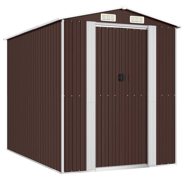 Sötétbarna horganyzott acél kerti fészer 192 x 274 x 223 cm