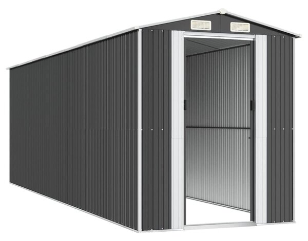 Antracitszürke horganyzott acél kerti fészer 192 x 606 x 223 cm