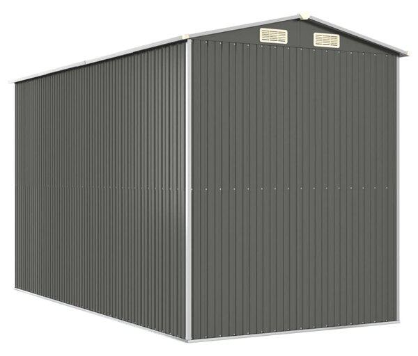 Világosszürke horganyzott acél kerti fészer 192 x 357 x 223 cm