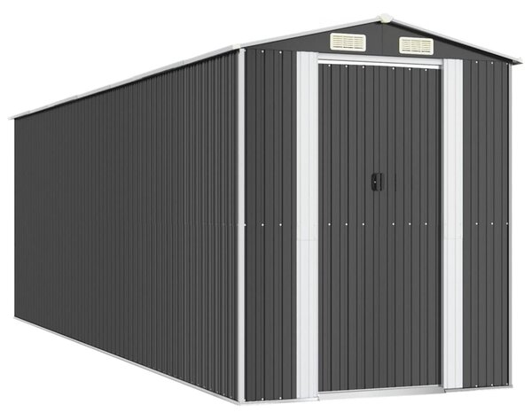 Antracitszürke horganyzott acél kerti fészer 192 x 606 x 223 cm