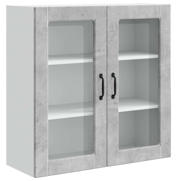 Fali üveges szekrény PORTO Beton Szürke 80 x 31 x 80 cm Faanyag