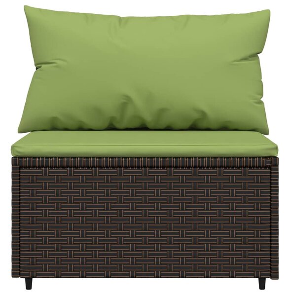 3 részes barna polyrattan kerti ülőgarnitúra párnával
